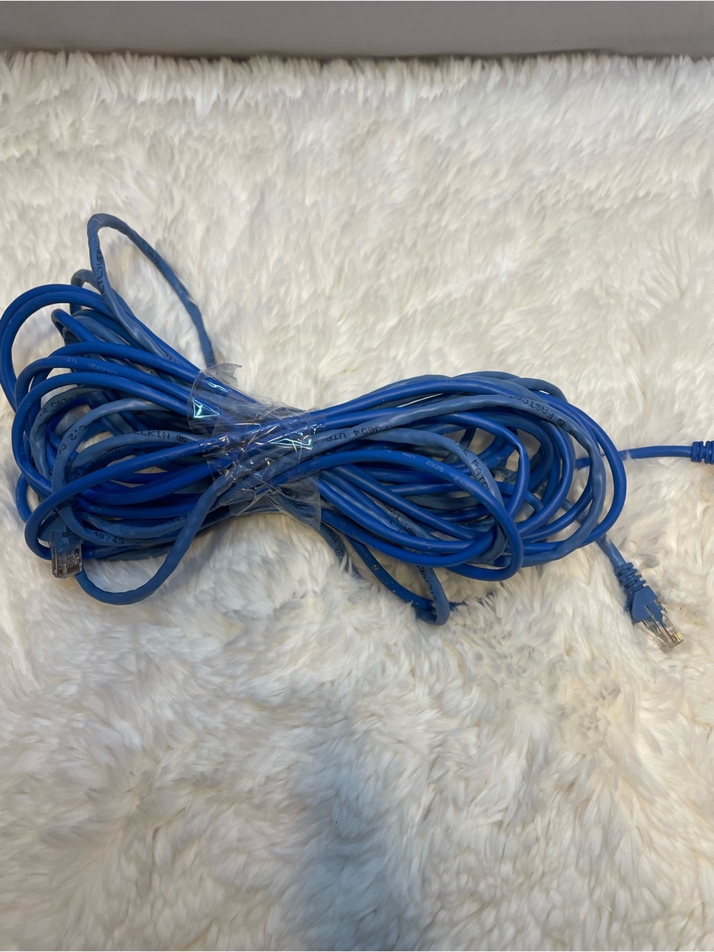 Blue Ethernet Cable with Clear RJ45 Ends